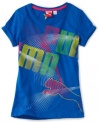 Puma - Kids Girls 7-16 Big Glow Tee, Blue, Medium