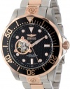 Invicta Men's 13708 Grand Diver Automatic Black Textured Dial Two Tone Stainless Steel Watch