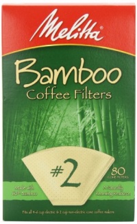 Melitta Bamboo Coffee Filters, #2, 80-Count Boxes (Pack of 6)