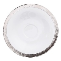 A thick band of sparkling platinum edges each high-quality Limoges porcelain piece in Michael Aram's Silversmith dinnerware collection. It's designed to pair perfectly with a range of settings, from casual to formal.