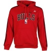 NBA adidas Chicago Bulls Striped Pullover Hoodie - Red