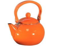 Reston Lloyd 2-Quart Enamel-on-Steel Teakettle, Orange