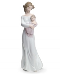 Remember these early memories forever with Lladró. A young mother holds her child with a glance of pure serenity and love. Makes the perfect gift for any mother.