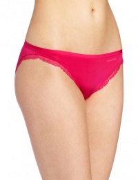 Calvin Klein Women's Seductive Comfort Bikini With Lace, Fierce Fuchsia, Small