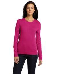 Christopher Fischer Women's 100% Cashmere Long-Sleeve Crew Sweater with Button Detail On Shoulder