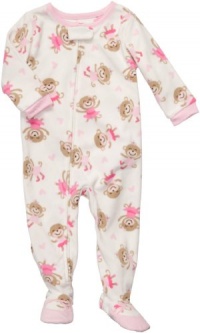 Carter's Monkey Hearts Fleece Blanket Sleeper Footed Pajamas