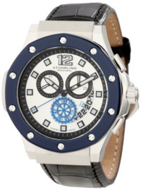 Stuhrling Original Men's 160F2.332U52 Special Reserve Apocalypse Trifecta Chronograph Date Silver Dial Blue Bezel Watch