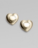 Gleaming and graceful, these domed hearts are etched with the designer's signature.Palladium and rhodium-plated brass Width, about ½ Sterling silver post back Imported