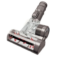 The Dyson Mini turbine head has an air-driven high-speed brush bar that removes dust, dirt and pet hair from tight spaces such as upholstery, stairs and inside the car.