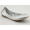 Tory Burch Eddie Womens Size 8 Silver Leather Ballet Flats Shoes New/Display