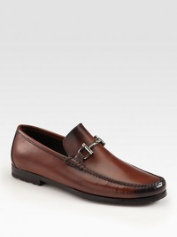 Equestrian-inspired bit defines this Italian leather loafer. Suede upperLeather liningPadded insoleRubber soleMade in Italy