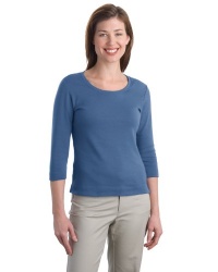 Port Authority Women's Stretch 3/4-Sleeve Scoop Neck T-Shirt, Moonlight Blue, XX-Large