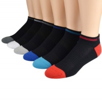 Calvin Klein Men's Socks Cotton Blend Cushion Sole Low Cut Black Asst. 6 pairs