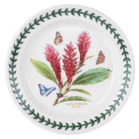 Portmeirion Exotic Botanic Garden Bread and Butter Plate with Red Ginger Motif, Set of 6