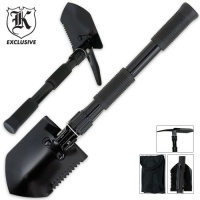 Folding Camping Survival Shovel with Pick