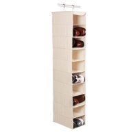 Richards Homewares Hanging Ten Shoe Large Shelf Organizer-Canvas/Natural