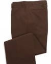 Knightsbridge Comfort Stretch Blend Wool Mens Dress Pants - Flat Front Brown 38