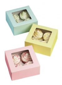 Wilton 4 Cavity Pastel Cupcake Boxes, 3 Count