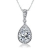 Bling Jewelry 925 Sterling Silver CZ Teardrop Vintage Pendant Necklace 16in