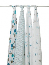 aden + anais Classic Muslin Swaddle Blanket 4 Pack, Star Bright