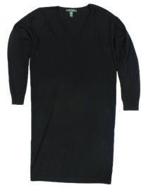 Ralph Lauren Women's Long-Sleeve Merino Wool Sweater Dress (Black)