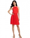 ERIN Erin Fetherston Women's Crystal Halter Embellished Dress, Flame/Tarnished, 4