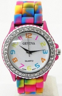 Geneva Rainbow Silicone Band Watch - Limited Quantity