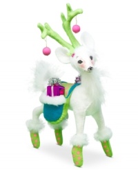 All is bright. See a whole new side of Santa's reindeer, sporting neon-green antlers, polka dot accessories and the unmistakable whimsy of Annalee figurines.