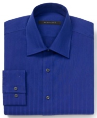 Tonal stripes take this Sean John dress shirt from basic to bold.