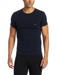 Emporio Armani Men's Cotton Stretch Crew Neck Tee, Navy, Medium