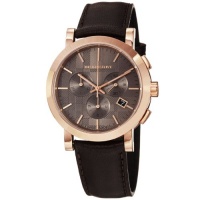 Burberry Men's BU1863 Herringbone Brown Leather Strap Watch