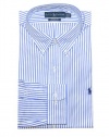 Ralph Lauren Men Custom Fit Stripe Pony Logo Dress Shirt