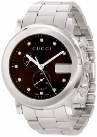 Gucci Unisex YA101350 G-Chrono Signature Brown Diamonds Markers Dial Watch