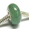 Sterling Silver Genuine Jade Stone Bead For Pandora Troll Chamilia Biagi European Charm Bracelets