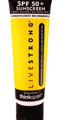 Thinksport Livestrong Sunscreen SPF 50+, Water Resistant, 3 ounces