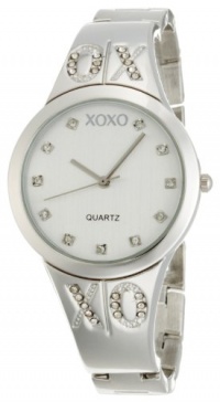 XOXO Women's XO5216 Silver Dial Silver-tone Half Cuff and Half Bracelet Watch