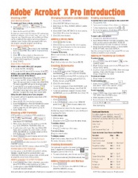 Adobe Acrobat X Introduction Quick Reference Guide (Cheat Sheet of Instructions, Tips & Shortcuts - Laminated Card)