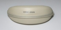 AUTHENTIC: designer/brand: GIORGIO ARMANI color: BEIGE fits: ALL EYEGLASSES/EYE GLASSES/FRAMES/SPECTACLES AND MOST SUNGLASSES size: M EYEWEAR HARD CASE WITH CLEANING CLOTH - womens/mens/unisex