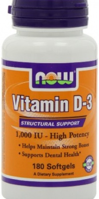 NOW Foods Vitamin D-3 1000 IU, 180 Softgels