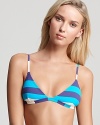 In a refreshingly cool color palette, MARC BY MARC JACOBS' striped bikini top is made for poolside lounging.