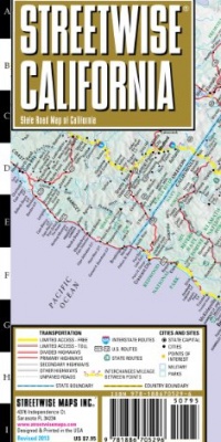 Streetwise California Map - Laminated State Road Map of California