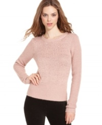 High-shine sequins add sparkle and shine to this RACHEL Rachel Roy sweater -- perfect for a pretty cold-weather look!