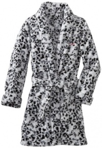 Calvin Klein Girls 7-16 Camo Print Robe, Black, 14/16