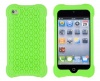 Neon Green Textured Silicone Grip Case for Apple iPod Touch 4, 4G (4th Generation) - Includes 24/7 Cases Microfiber Cleaning Cloth [Retail Packaging by DandyCase]