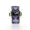 Pandora Compatible Sterling Silver Crownea Purple Crystal Band Ring Charm Bead #270080