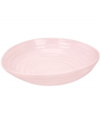 Celebrated chef and writer Sophie Conran introduces dinnerware designed for every step of the meal, from oven to table. A ribbed texture gives this pink Portmeirion pasta bowl the charm of traditional hand-thrown pottery.