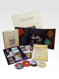 Paul Simon's groundbreaking, Grammy-winning album Graceland continues to influence and inspire generations of music fans. This deluxe box set celebrates the pivotal album's 25th anniversary with bonus tracks, concert footage, video clips, a documentary film and more.2-CD/2-DVD packageTwo books featuring new and archival photos & moreCollectible posterMade in USA