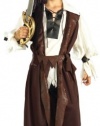 Kids Childrens Costume Caribbean Pirate Boy Outfit White Shirt Brown Vest Waist Sash Head Scarf