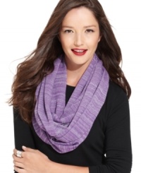 Accent your everyday look with Style&co.'s infinity scarf, woven with shimmery metallic thread for a pretty pop of sparkle.