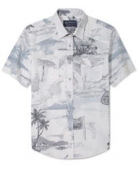 Add a little tropical flavor to your shirt collection with this printed button down from American Rag.